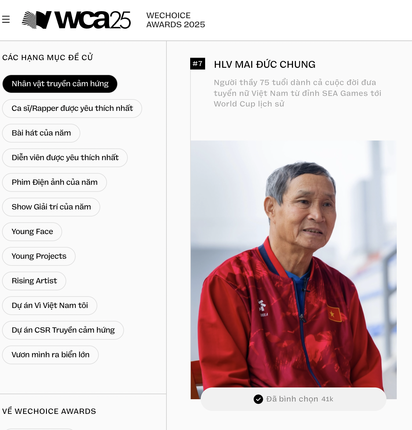 HLV Mai Đức Chung, cầu thủ Đình Bắc: Hai thế hệ, hai câu chuyện về bóng đá truyền cảm hứng tại WeChocie Awards 2025- Ảnh 1. HLV Mai Đức Chung, cầu thủ Đình Bắc: Hai thế hệ, hai câu chuyện về bóng đá truyền cảm hứng tại WeChocie Awards 2025- Ảnh 1.