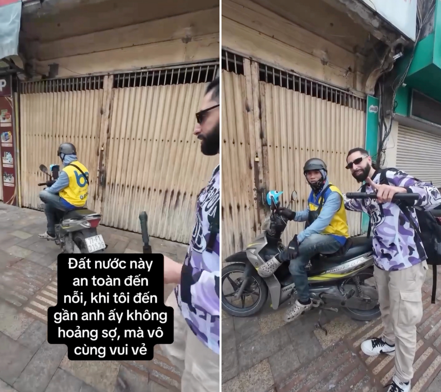 Kh&aacute;ch T&acirc;y l&agrave;m h&agrave;nh động lạ sau lưng t&agrave;i xế, sững sờ khẳng định Việt Nam qu&aacute; an to&agrave;n- Ảnh 1.