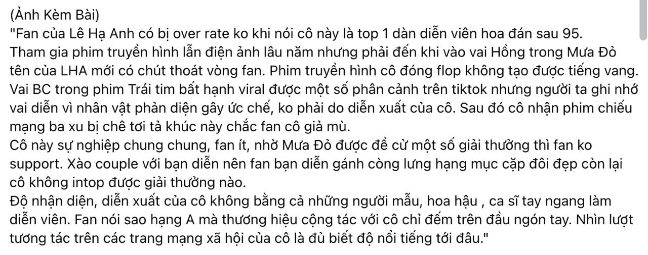 Mỹ nh&acirc;n Mưa Đỏ chưa bao giờ bị ch&ecirc; bai nặng lời đến thế: Netizen thấy m&agrave; bất b&igrave;nh, chuyện g&igrave; đ&acirc;y?- Ảnh 1.