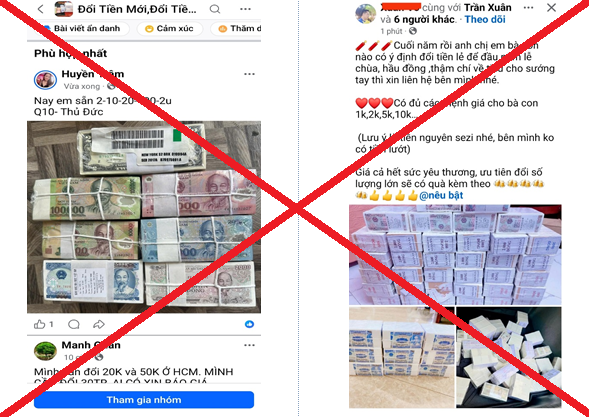 C&ocirc;ng an cảnh b&aacute;o n&oacute;ng đến người c&oacute; &yacute; định đổi tiền lẻ, tiền mới để l&igrave; x&igrave; dịp Tết- Ảnh 2.