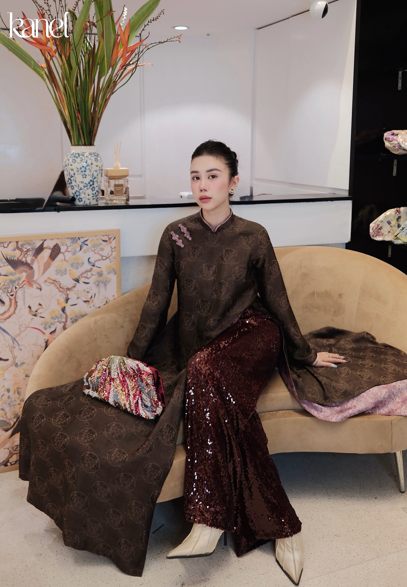 Không còn đỏ, hồng quen thuộc, áo dài Tết 2026 Không còn đỏ, hồng quen thuộc, áo dài Tết 2026