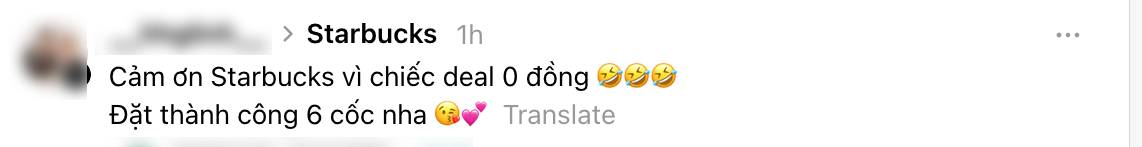 Ồ ạt mua Starbucks gi&aacute; 0 đồng, tưởng sale 