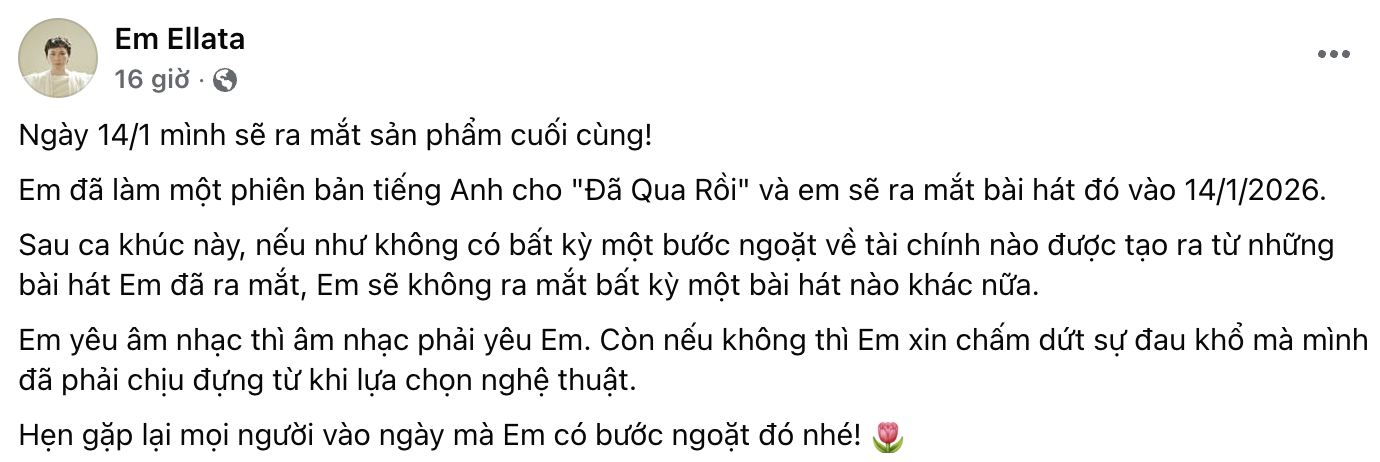 Tranh c&atilde;i nam ca sĩ Việt tuy&ecirc;n bố giải nghệ nếu kh&ocirc;ng tạo ra thu nhập, viết g&igrave; m&agrave; netizen n&oacute;i &ldquo;ảo tưởng sức mạnh