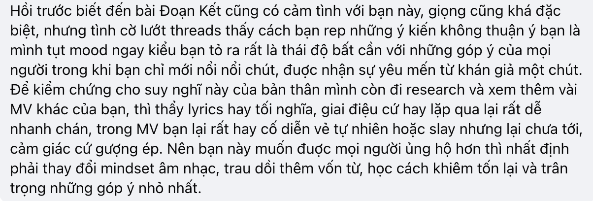 Tranh c&atilde;i nam ca sĩ Việt tuy&ecirc;n bố giải nghệ nếu kh&ocirc;ng tạo ra thu nhập, viết g&igrave; m&agrave; netizen n&oacute;i &ldquo;ảo tưởng sức mạnh
