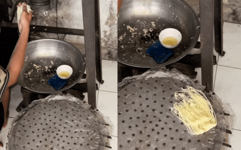 B&uacute;n d&acirc;y, thức qu&agrave; s&aacute;ng "g&acirc;y thương nhớ" của người miền Trung: M&oacute;n ăn d&acirc;n d&atilde; từ bột gạo v&agrave; tro bếp, ai đi xa cũng th&egrave;m thuồng vị dầu hẹ thơm lừng- Ảnh 6.