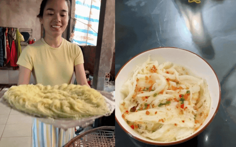 B&uacute;n d&acirc;y, thức qu&agrave; s&aacute;ng "g&acirc;y thương nhớ" của người miền Trung: M&oacute;n ăn d&acirc;n d&atilde; từ bột gạo v&agrave; tro bếp, ai đi xa cũng th&egrave;m thuồng vị dầu hẹ thơm lừng- Ảnh 10.