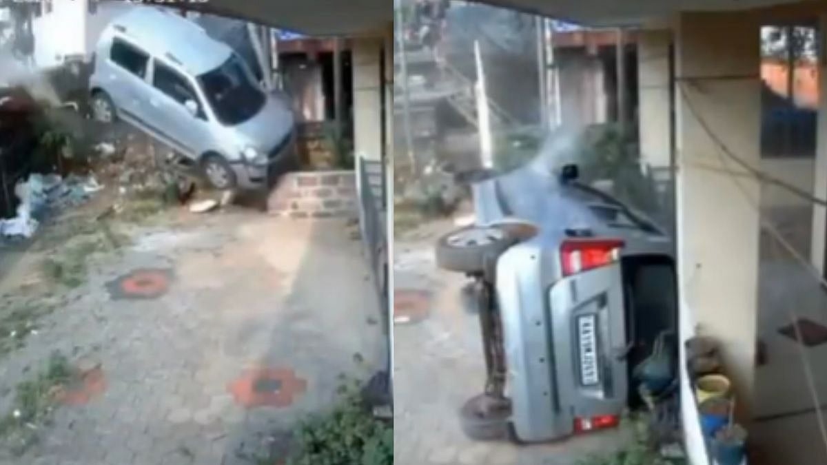 Xe &ocirc; t&ocirc; mất l&aacute;i lao v&agrave;o nh&agrave; d&acirc;n như phim h&agrave;nh động- Ảnh 1.