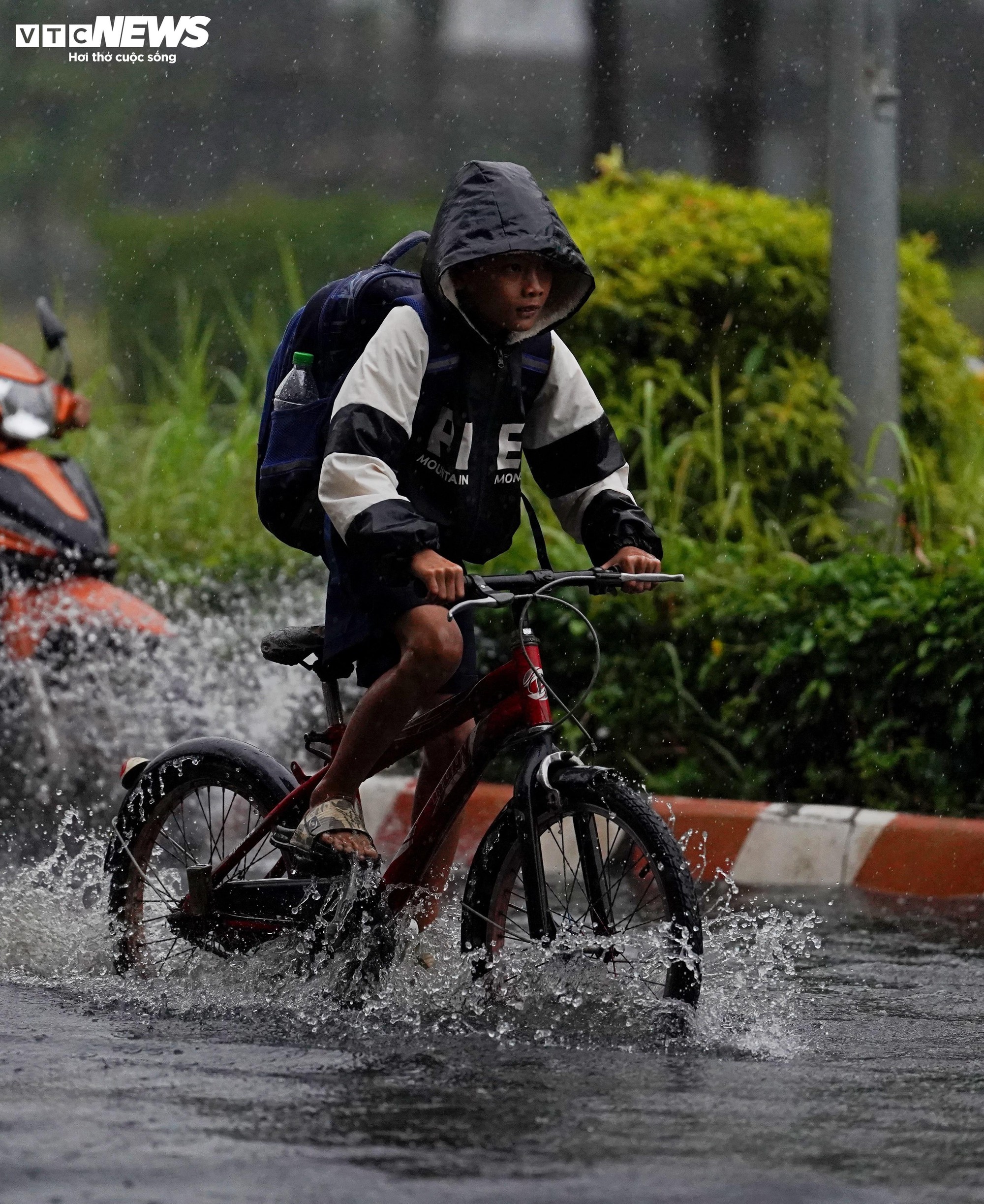 Mưa d&ocirc;ng tr&aacute;i m&ugrave;a, nhiều tuyến đường ở TP.HCM ngập s&acirc;u- Ảnh 15.