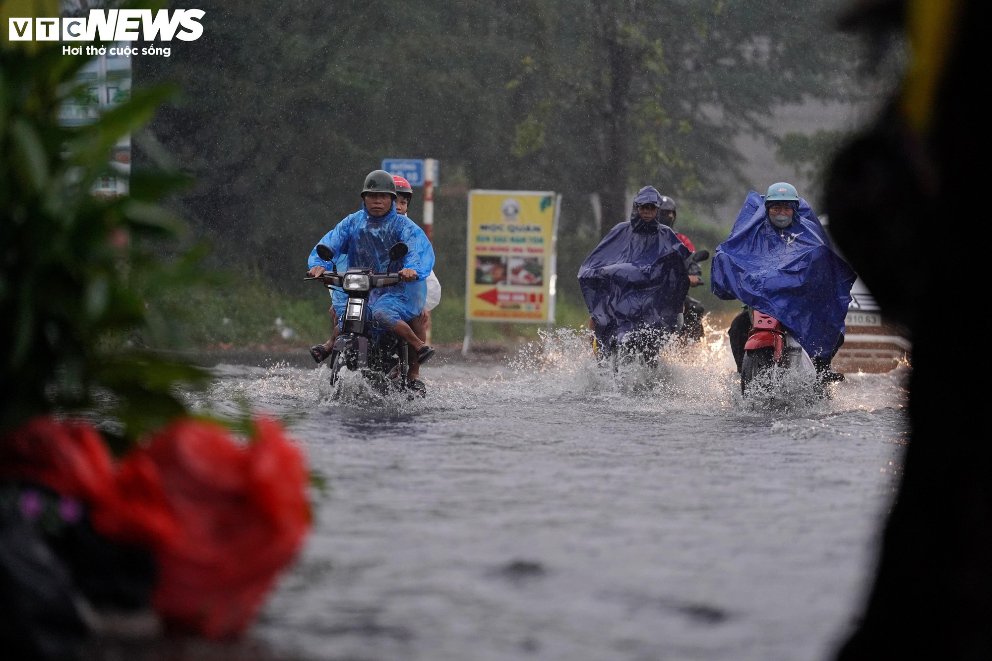 Mưa d&ocirc;ng tr&aacute;i m&ugrave;a, nhiều tuyến đường ở TP.HCM ngập s&acirc;u- Ảnh 10.