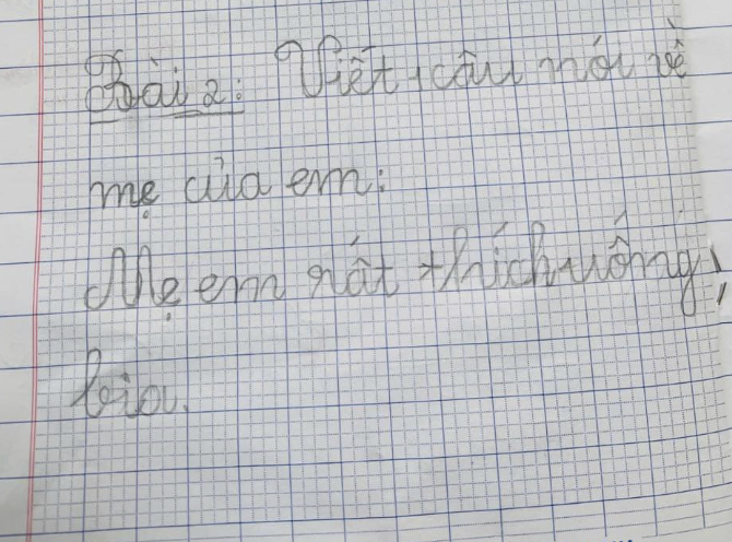 L&agrave;m b&agrave;i tập về nh&agrave;, cậu b&eacute; lớp 1 v&ocirc; t&igrave;nh để lộ b&iacute; mật khiến mẹ "ngượng ch&iacute;n mặt"- Ảnh 1.