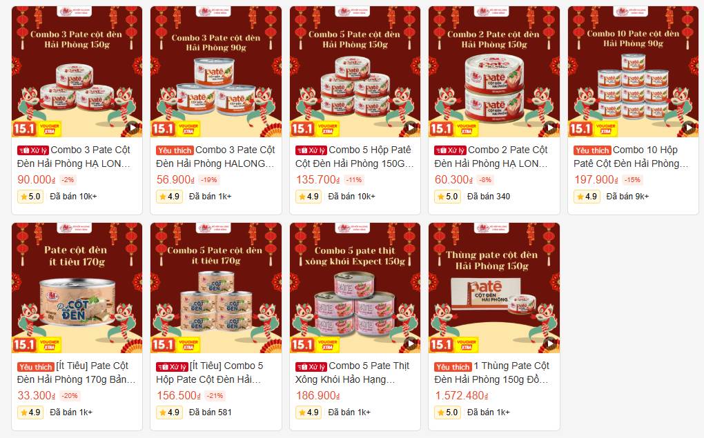 Trước b&ecirc; bối &ldquo;ph&ugrave; ph&eacute;p&rdquo; 120 tấn thịt heo bệnh, hơn 100.000 hộp pate Cột đ&egrave;n Hải Ph&ograve;ng đ&atilde; được b&aacute;n ra tr&ecirc;n c&aacute;c s&agrave;n thương mại điện tử- Ảnh 3.