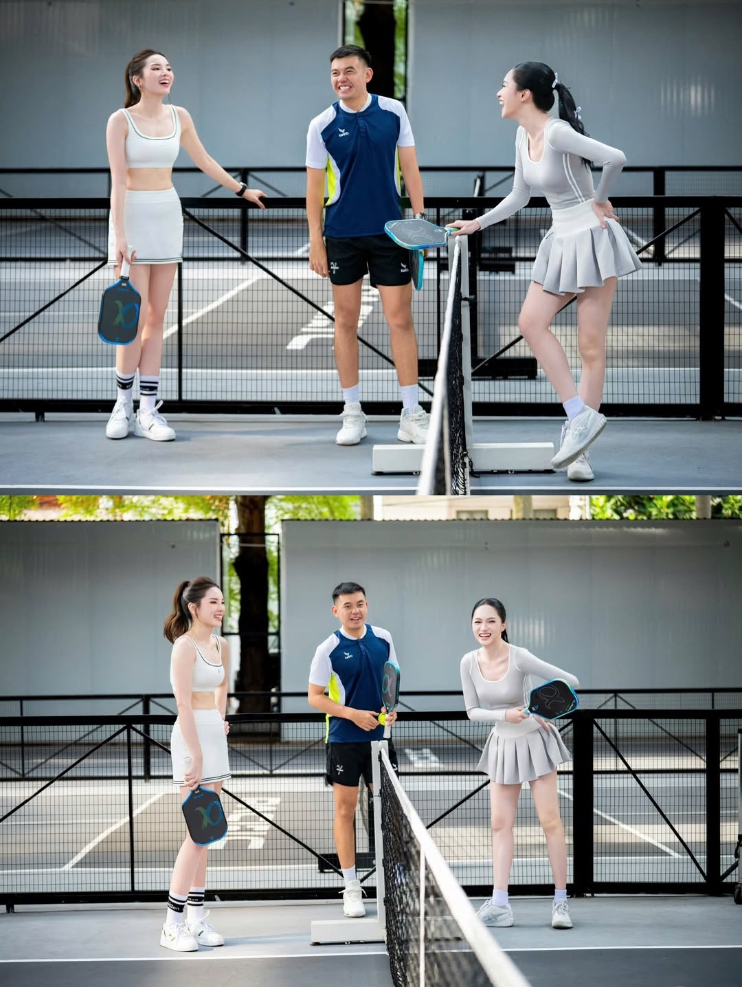 C&oacute; mấy tấm ảnh Kỳ Duy&ecirc;n chơi pickleball với Hương Giang th&ocirc;i m&agrave; kh&ocirc;ng thể rời mắt, visual trắng ph&aacute;t s&aacute;ng!- Ảnh 1.