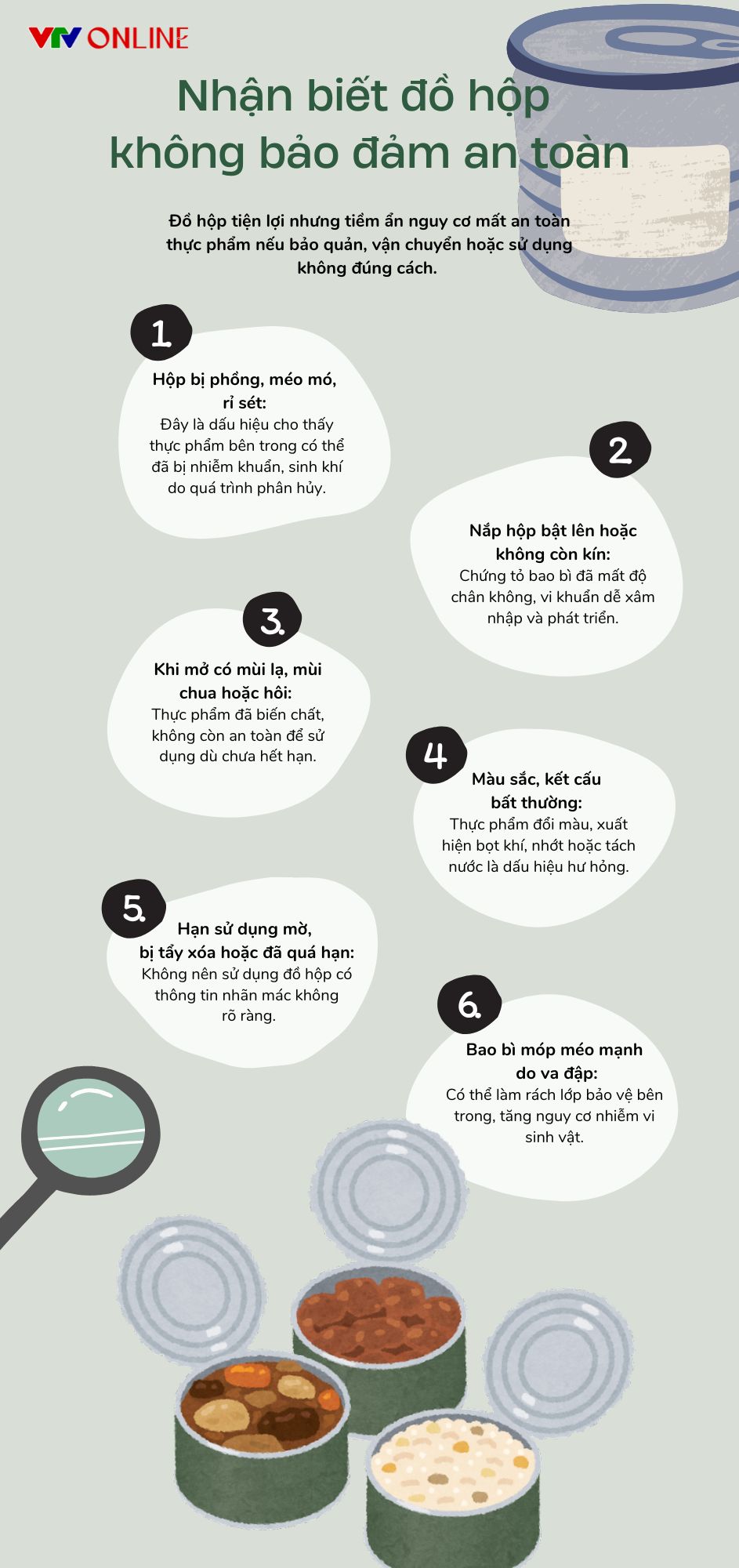 Infographic: Nhận biết đồ hộp kh&ocirc;ng bảo đảm an to&agrave;n- Ảnh 2.