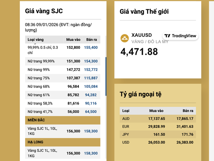 S&aacute;ng 9-1, gi&aacute; v&agrave;ng miếng SJC bỏ xa mốc 158 triệu đồng/lượng- Ảnh 2.