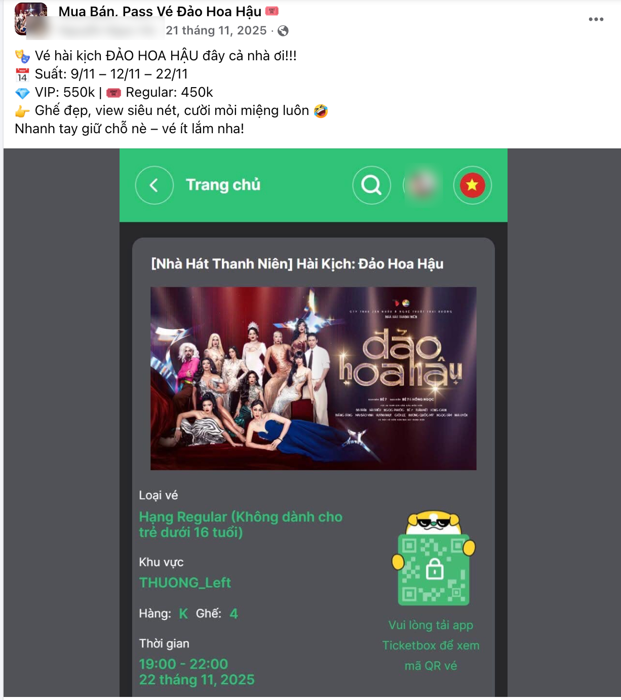 Vở kịch đang hot nhất Việt Nam, gi&aacute; v&eacute; b&aacute;n lại gấp 3 lần vẫn c&oacute; người mua, BTC th&ocirc;ng b&aacute;o khẩn!- Ảnh 3.