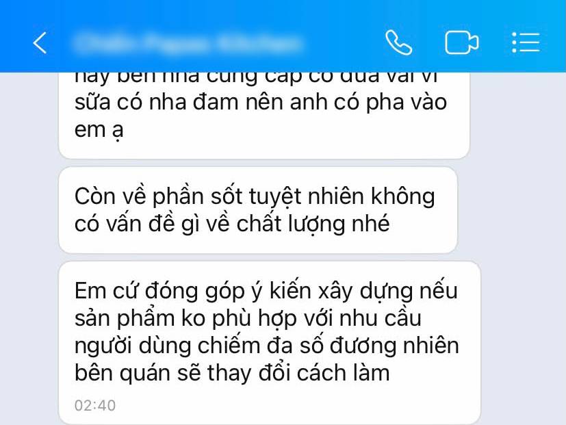 T&aacute; hoả khi đặt g&agrave; r&aacute;n sốt kem h&agrave;nh nhưng lại thấy phủ đầy sữa chua nha đam, kh&aacute;ch nhắn qu&aacute;n th&igrave; nhận phản hồi: 'Giải quyết g&igrave; em?'- Ảnh 4.