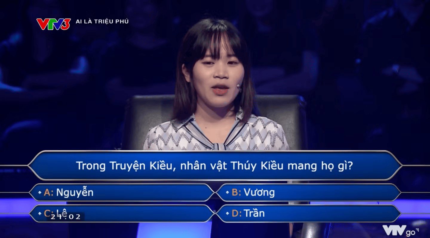 Họ của Thuý Kiều là gì? Câu hỏi trong Ai Là Triệu Phú khiến người chơi “cầu cứu”- Ảnh 1.