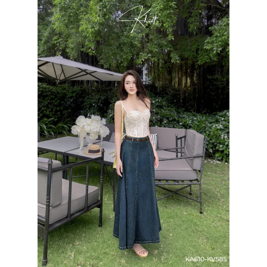 Chân váy jeans dáng dài: Vừa trẻ trung vừa sang chuẩn "old money"- Ảnh 9.