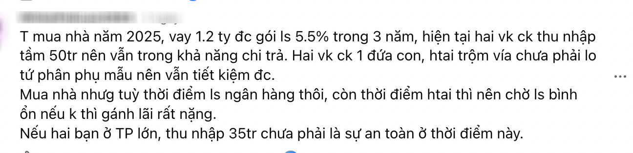Vợ chồng ngoài 30 tuổi thu nhập 35 triệu, có gần 600 triệu vẫn chưa dám mua nhà: “Mua thì sợ gánh nợ 20 năm, không mua lại sợ càng chờ càng xa”- Ảnh 4.