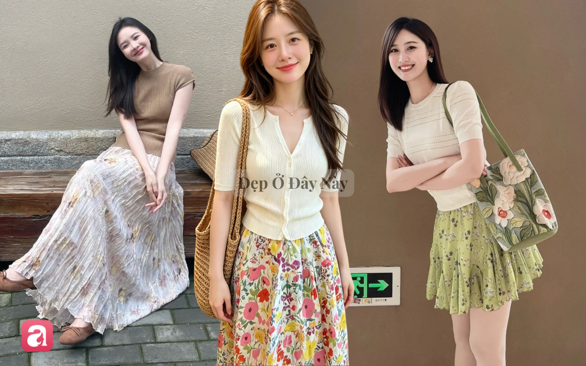 Ch&acirc;n v&aacute;y họa tiết hoa: Item đ&aacute;ng sắm, vừa nữ t&iacute;nh vừa l&agrave;m bừng s&aacute;ng style ng&agrave;y thu- Ảnh 1.