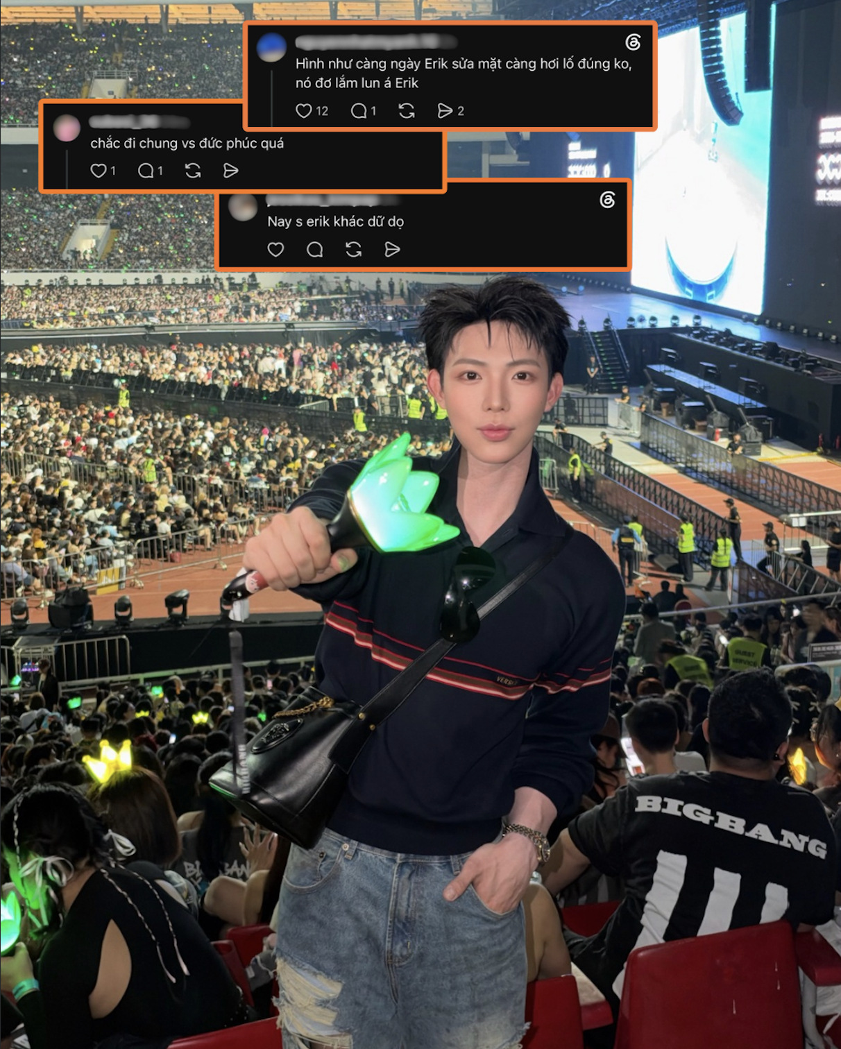 Gương mặt lạ hoắc của Erik khi c&ugrave;ng Đức Ph&uacute;c xuất hiện ở concert BIGBANG- Ảnh 2.