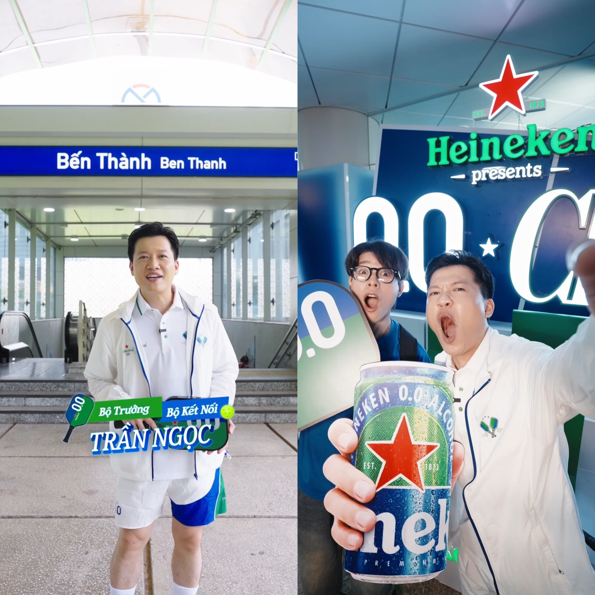 MC Trần Ngọc nhận KPI kết nối người lạ, s&acirc;n pickleball bất ngờ xuất hiện giữa ga Metro Bến Th&agrave;nh!- Ảnh 1.