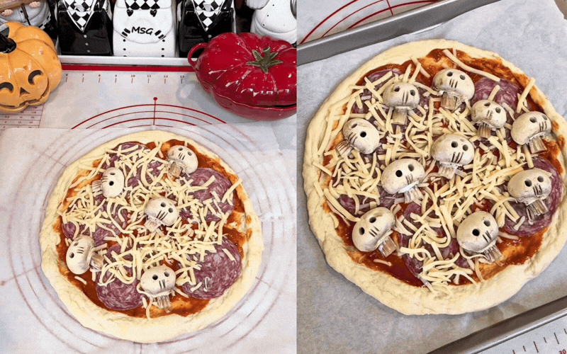 Không ổn rồi! "Phú bà" Ngọc Loan lại vào bếp: Pizza Halloween khéo hết phần thiên hạ, chiếc nồi cà chua giá gần 10 triệu cũng chiếm spotlight- Ảnh 12.