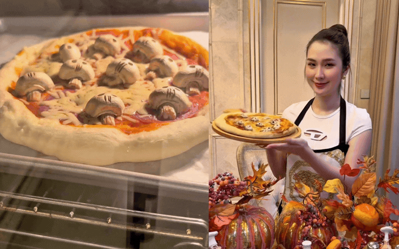 Không ổn rồi! "Phú bà" Ngọc Loan lại vào bếp: Pizza Halloween khéo hết phần thiên hạ, chiếc nồi cà chua giá gần 10 triệu cũng chiếm spotlight- Ảnh 13.