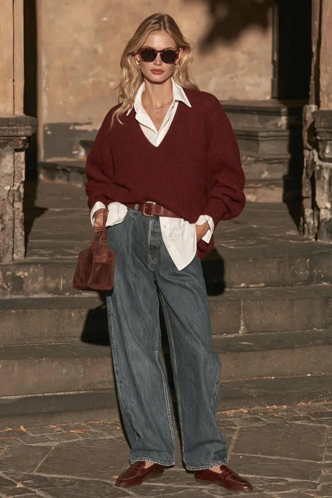 4 c&aacute;ch phối &aacute;o len c&ugrave;ng quần ống rộng: Giấu mỡ thừa, k&eacute;o d&agrave;i ch&acirc;n hiệu quả nhất- Ảnh 5.