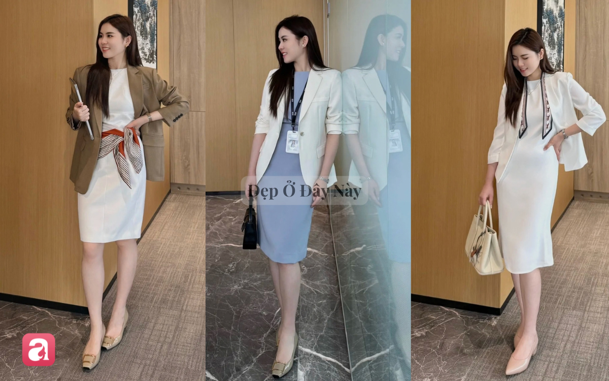 Chiếc v&aacute;y c&ocirc;ng sở cứ mặc l&agrave; đẹp: T&ocirc;n d&aacute;ng, trẻ trung m&agrave; vẫn thanh lịch chuẩn "old money" - Ảnh 3.