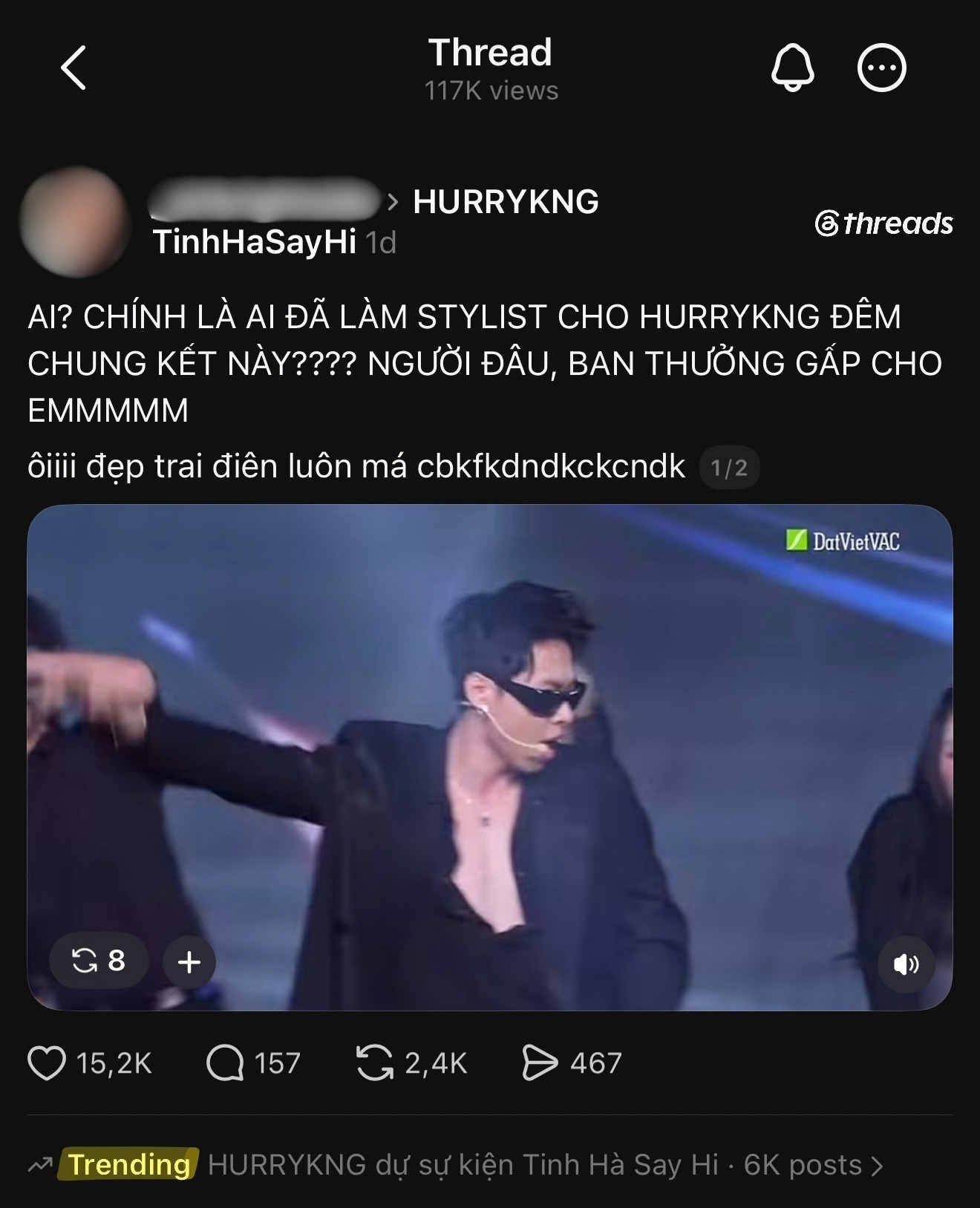 HURRYKNG l&ecirc;n hot search: 6000 b&agrave;i Threads cho giao diện bảnh nhất chung kết Tinh H&agrave; Say Hi- Ảnh 6.