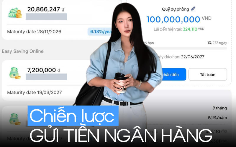 C&aacute;ch gửi tiền ng&acirc;n h&agrave;ng của c&ocirc; g&aacute;i SN 1994 ở TP.HCM: 160 triệu chia th&agrave;nh 5 khoản ở 2 kỳ hạn, KH&Ocirc;NG QUAN T&Acirc;M L&Atilde;I SUẤT- Ảnh 1.