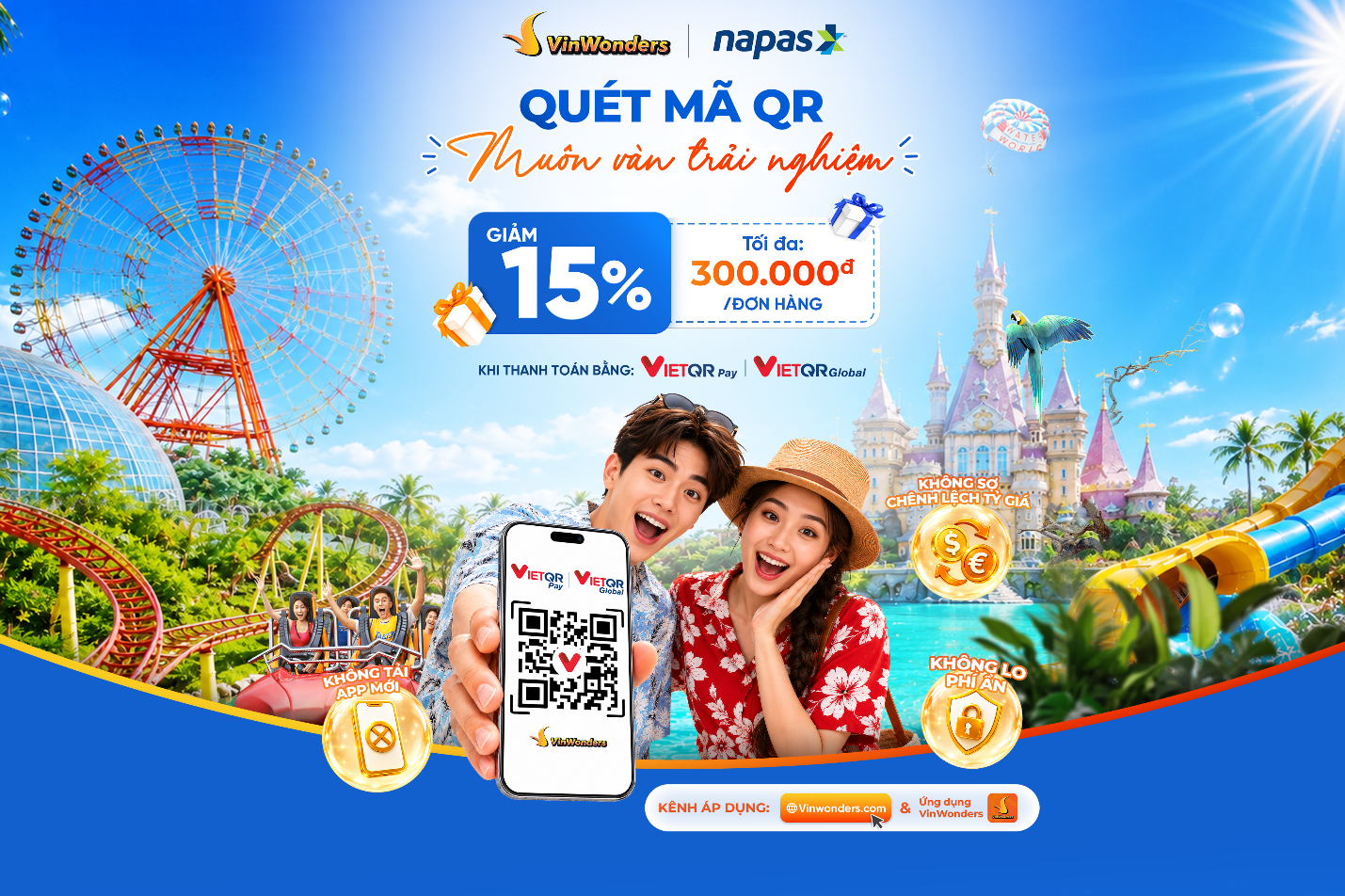 Giảm tới 1,2 triệu đồng khi thanh to&aacute;n VIETQRPAY &ndash; VIETQRGLOBAL tại hệ sinh th&aacute;i Vinpearl - Ảnh 2.