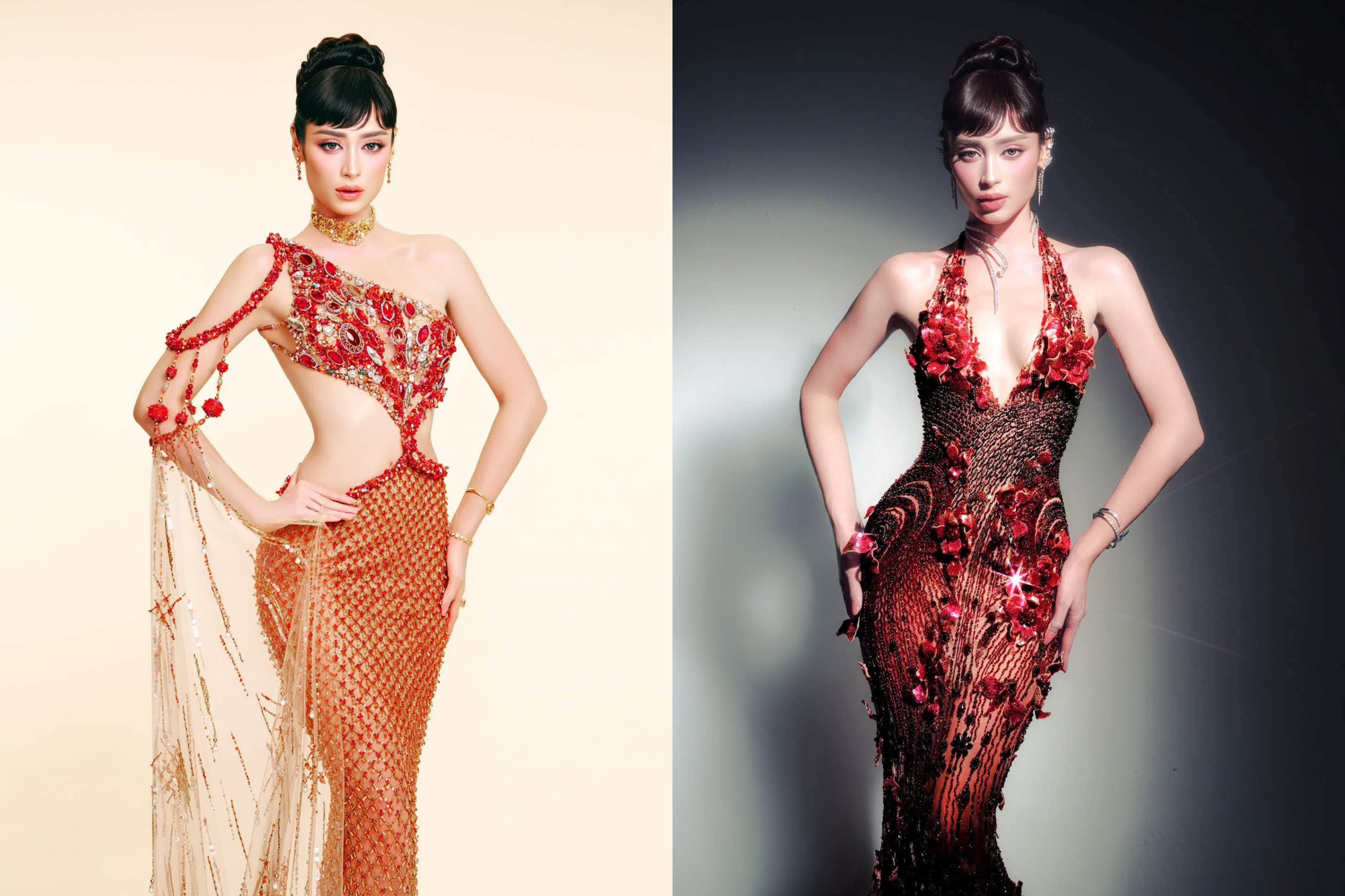 Bán kết Miss Grand International: Emoura Phạm đổi váy dạ hội phút chót, - Ảnh 3.