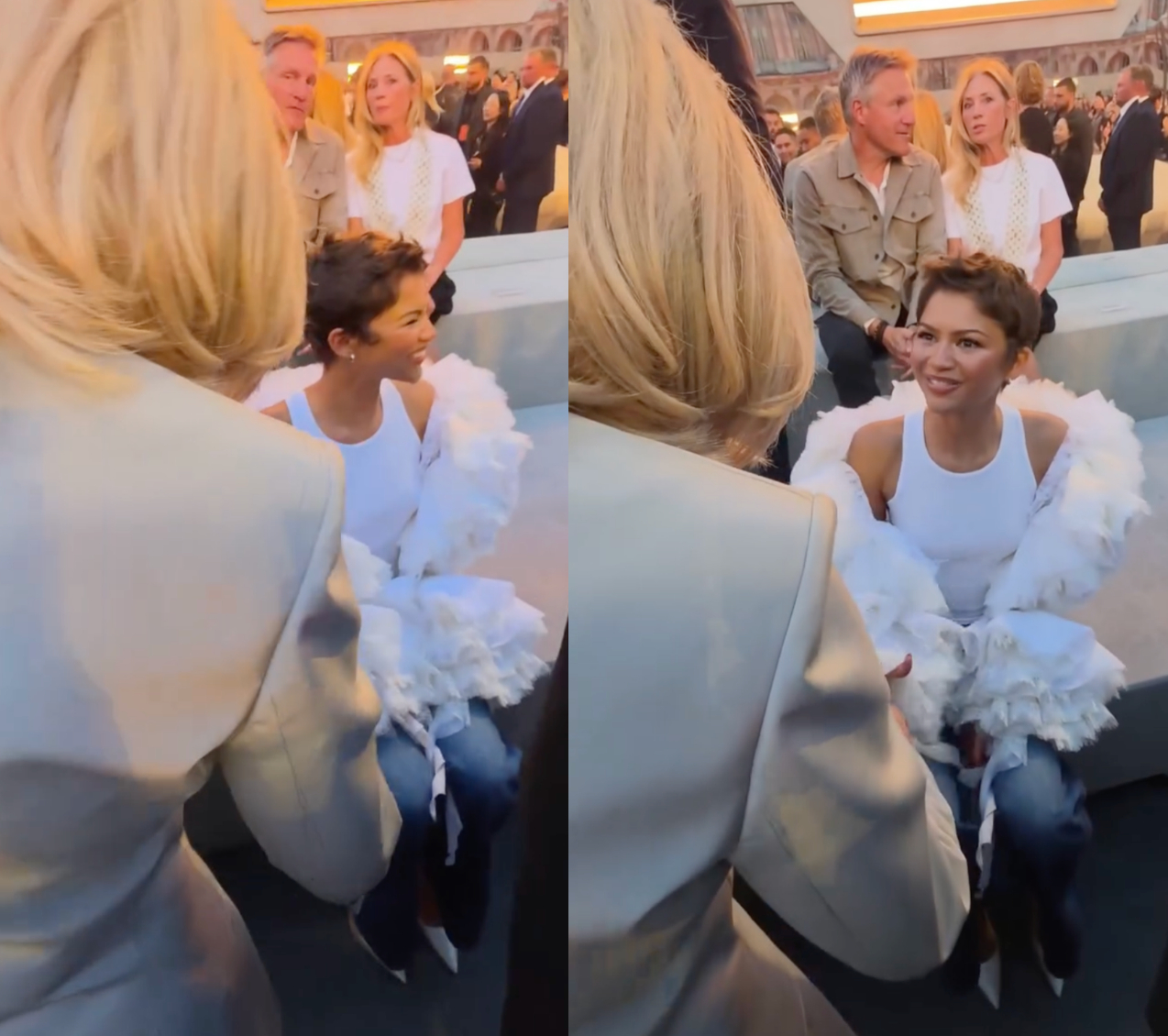 Lisa h&ocirc;n m&aacute; ch&agrave;o hỏi bố của "người cũ", Zendaya bị chỉ tr&iacute;ch v&ocirc; lễ với Phu nh&acirc;n Tổng thống Ph&aacute;p tại show LV- Ảnh 4.