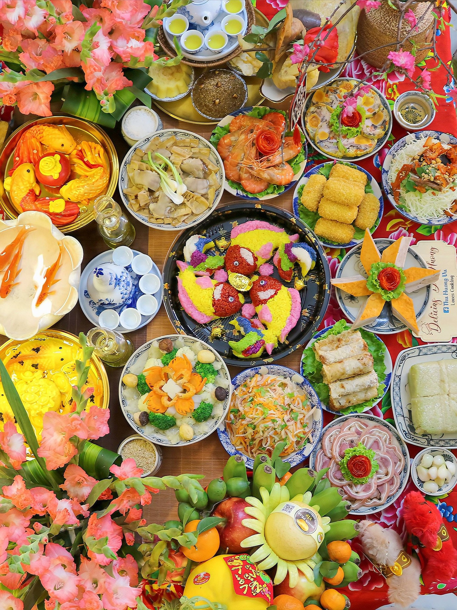 "Đại hội" khoe m&acirc;m c&uacute;ng &ocirc;ng C&ocirc;ng &ocirc;ng T&aacute;o ngập tr&agrave;n MXH: Kh&ocirc;ng chỉ nhiều m&oacute;n ăn may mắn m&agrave; c&ograve;n đẹp đến "n&iacute;n thở"- Ảnh 5.