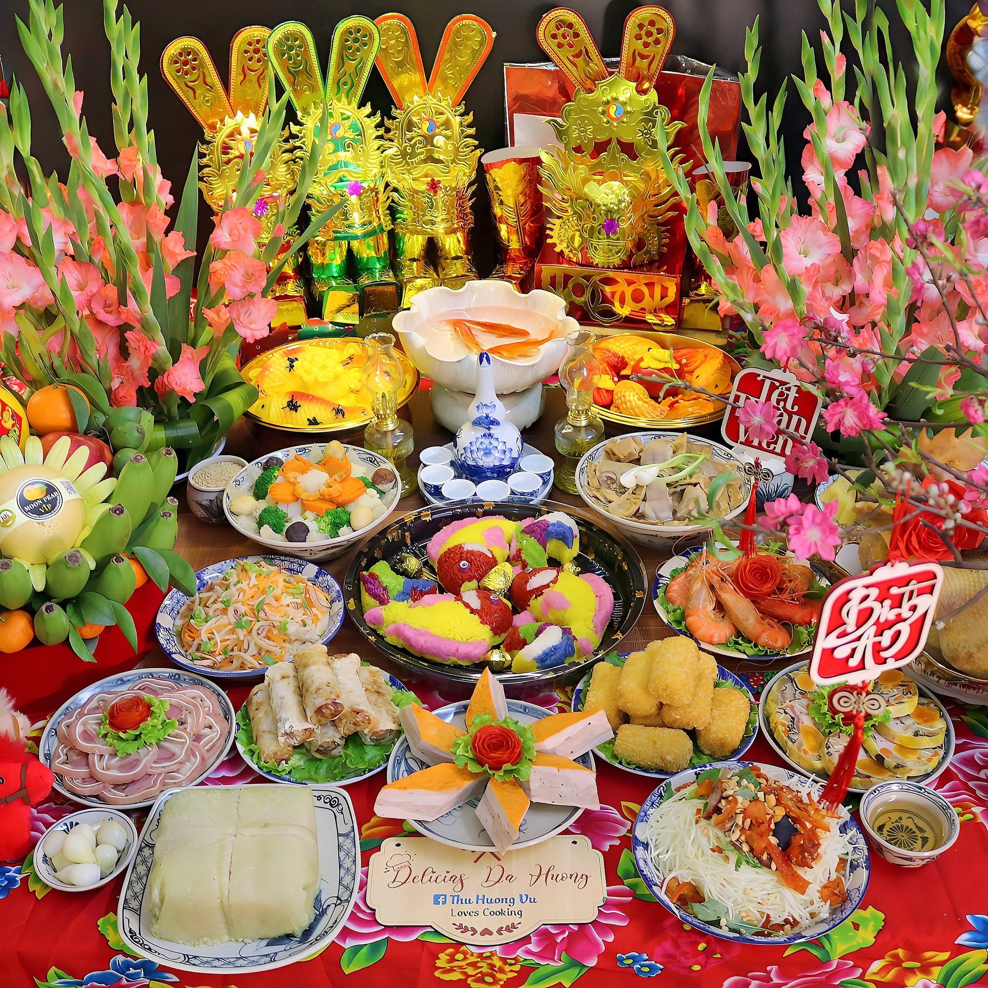 "Đại hội" khoe m&acirc;m c&uacute;ng &ocirc;ng C&ocirc;ng &ocirc;ng T&aacute;o ngập tr&agrave;n MXH: Kh&ocirc;ng chỉ nhiều m&oacute;n ăn may mắn m&agrave; c&ograve;n đẹp đến "n&iacute;n thở"- Ảnh 4.