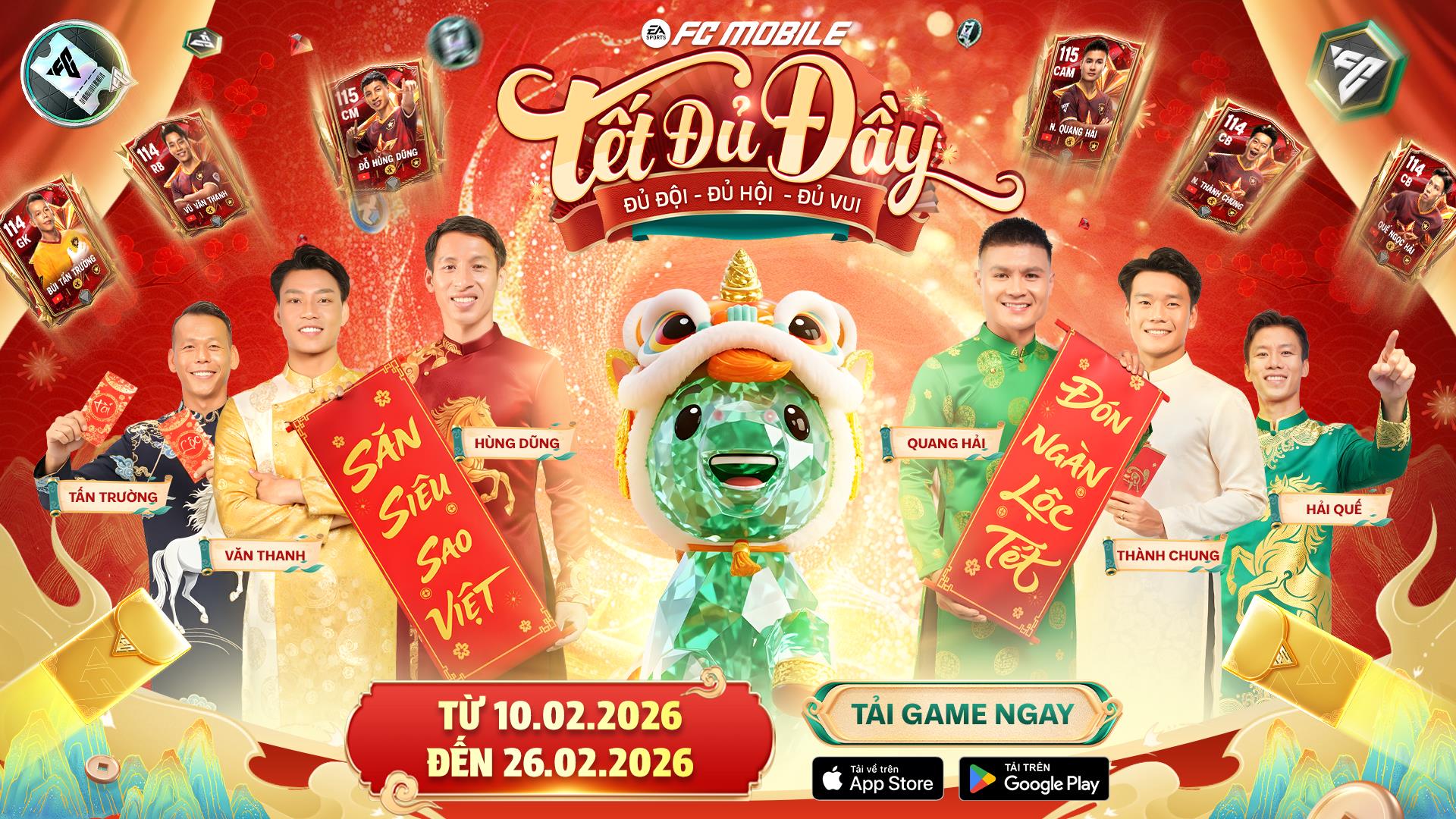 EA SPORTS FC Mobile Việt Nam tung sự kiện &ldquo;Tết Đủ Đầy&rdquo;: L&igrave; x&igrave; l&ecirc;n tới 22.026 Đ&aacute; Qu&yacute;, d&agrave;n sao Việt hội tụ- Ảnh 1.