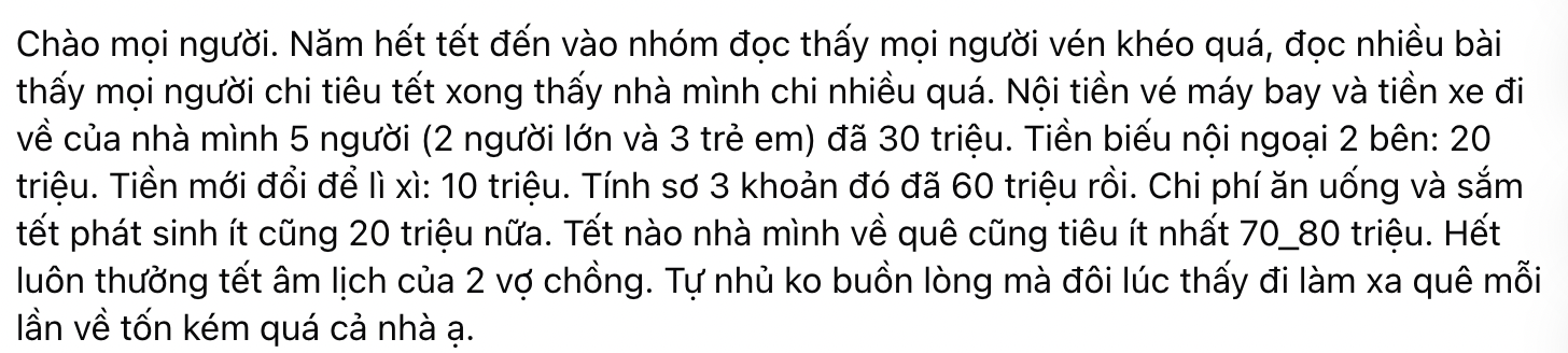 Khắp nơi than thở chuyện ti&ecirc;u Tết, nh&agrave; t&ocirc;i giảm lu&ocirc;n 3 khoản n&agrave;y l&agrave; cũng bớt đi v&agrave;i triệu- Ảnh 2.