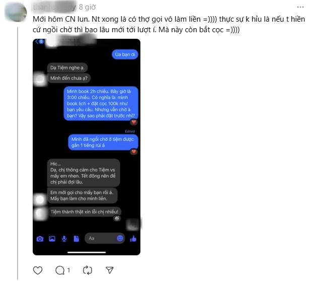 Kiếp nạn Tết: C&ocirc; g&aacute;i chờ 2 tiếng kh&ocirc;ng được l&agrave;m nail d&ugrave; đặt lịch trước, đ&atilde; vậy c&ograve;n mất 10k gửi xe- Ảnh 6.