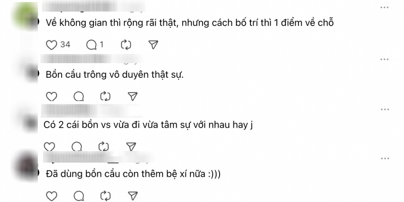 Clip khoe nh&agrave; vệ sinh &ldquo;g&acirc;y b&atilde;o&rdquo; MXH: Sạch tinh tươm, rộng r&atilde;i thoải m&aacute;i, nhưng bố cục lại khiến 