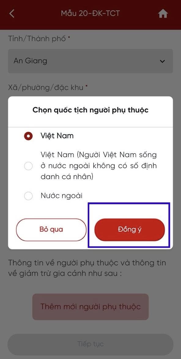 Cơ quan Thuế hướng dẫn chi tiết c&aacute;ch đăng k&yacute; Người phụ thuộc tr&ecirc;n eTax Mobile- Ảnh 6.