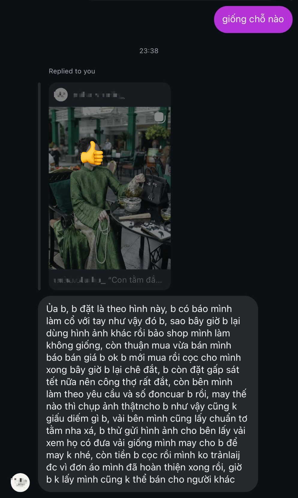 C&ocirc; g&aacute;i "b&oacute;c phốt" shop online v&igrave; chiếc &aacute;o d&agrave;i 4 triệu thảm họa- Ảnh 5.