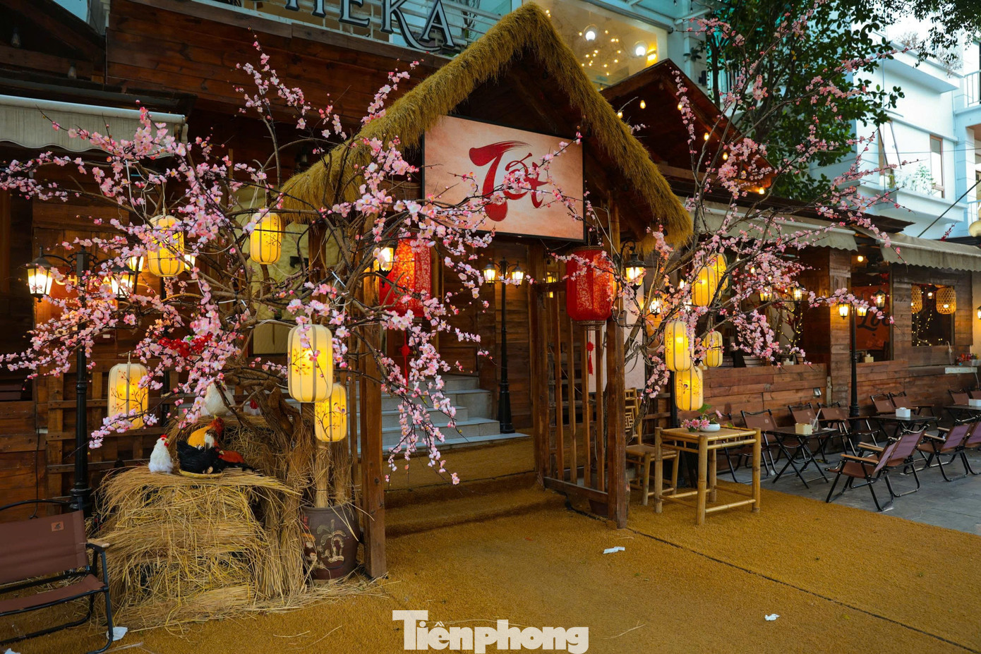 Giới trẻ Thủ đ&ocirc; check-in qu&aacute;n c&agrave; ph&ecirc; như &lsquo;phim trường Tết&rsquo;- Ảnh 1.