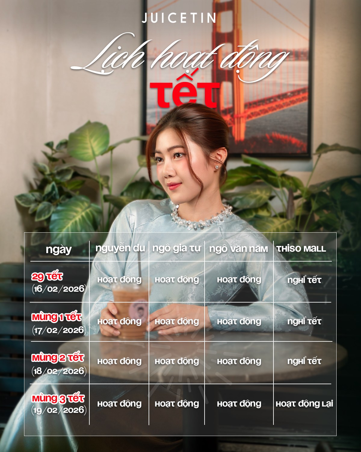 Lịch mở cửa và mức phụ thu của các chuỗi cà phê lớn tại TP.HCM dịp Tết Bính Ngọ 2026- Ảnh 14. Lịch mở cửa và mức phụ thu của các chuỗi cà phê lớn tại TP.HCM dịp Tết Bính Ngọ 2026- Ảnh 14.