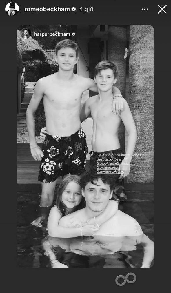 Thương cho tiểu thư Harper Beckham, đăng liền 2 b&agrave;i y&ecirc;u thương, tag t&ecirc;n anh cả xa c&aacute;ch nhưng nhận lại chỉ l&agrave; 