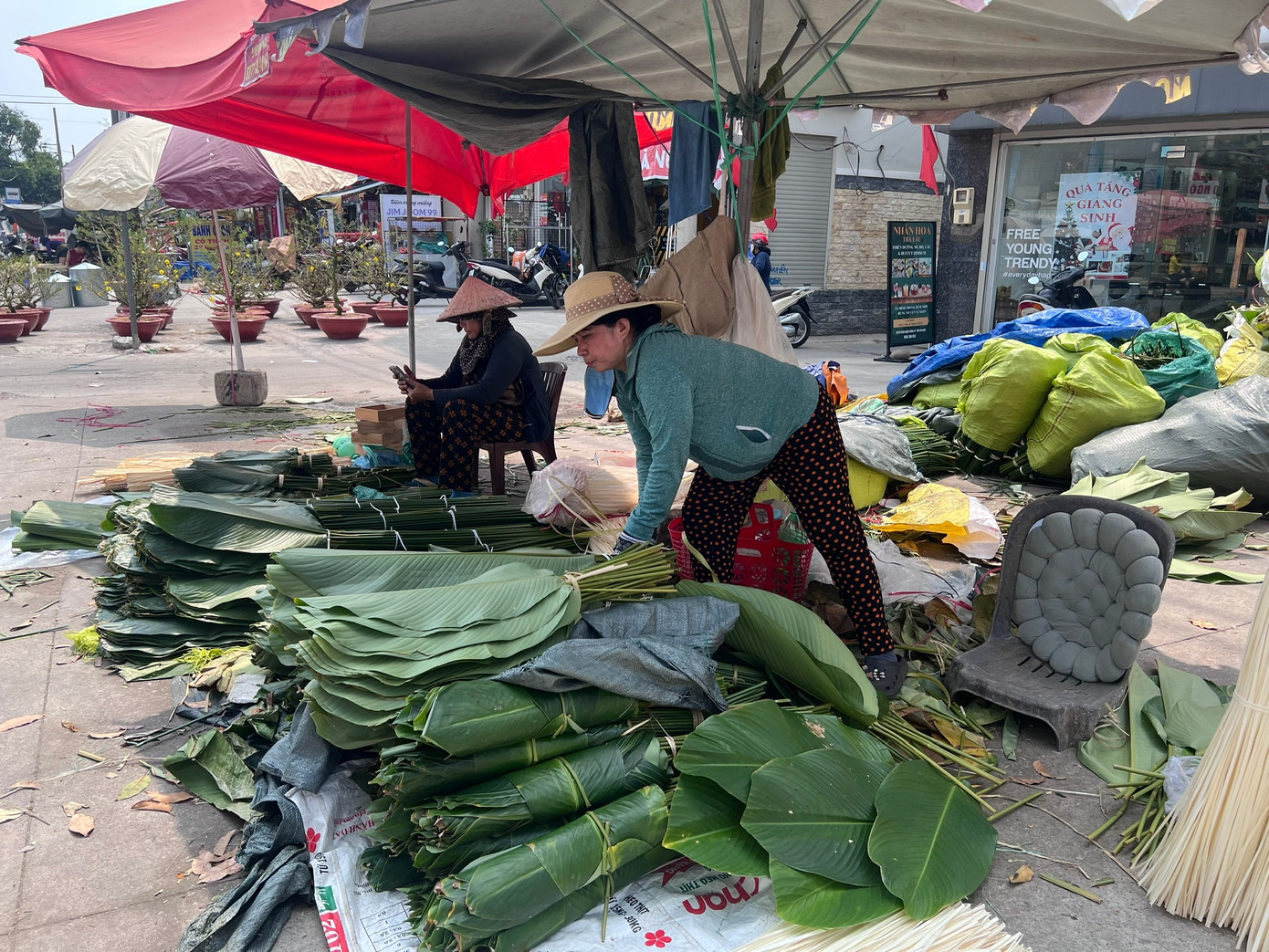 Ngỡ ng&agrave;ng với chợ l&aacute; dong 'mỗi năm mở một lần' ở TPHCM- Ảnh 1.