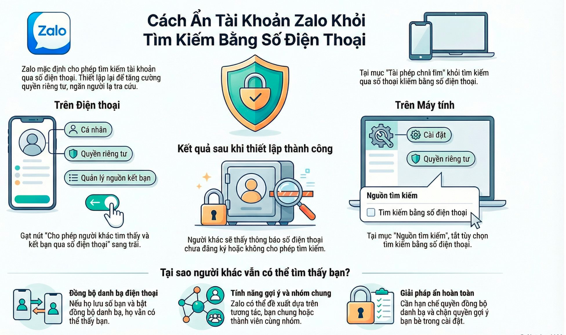 C&aacute;ch ngăn người kh&aacute;c t&igrave;m ra Zalo của bạn bằng số điện thoại- Ảnh 2.