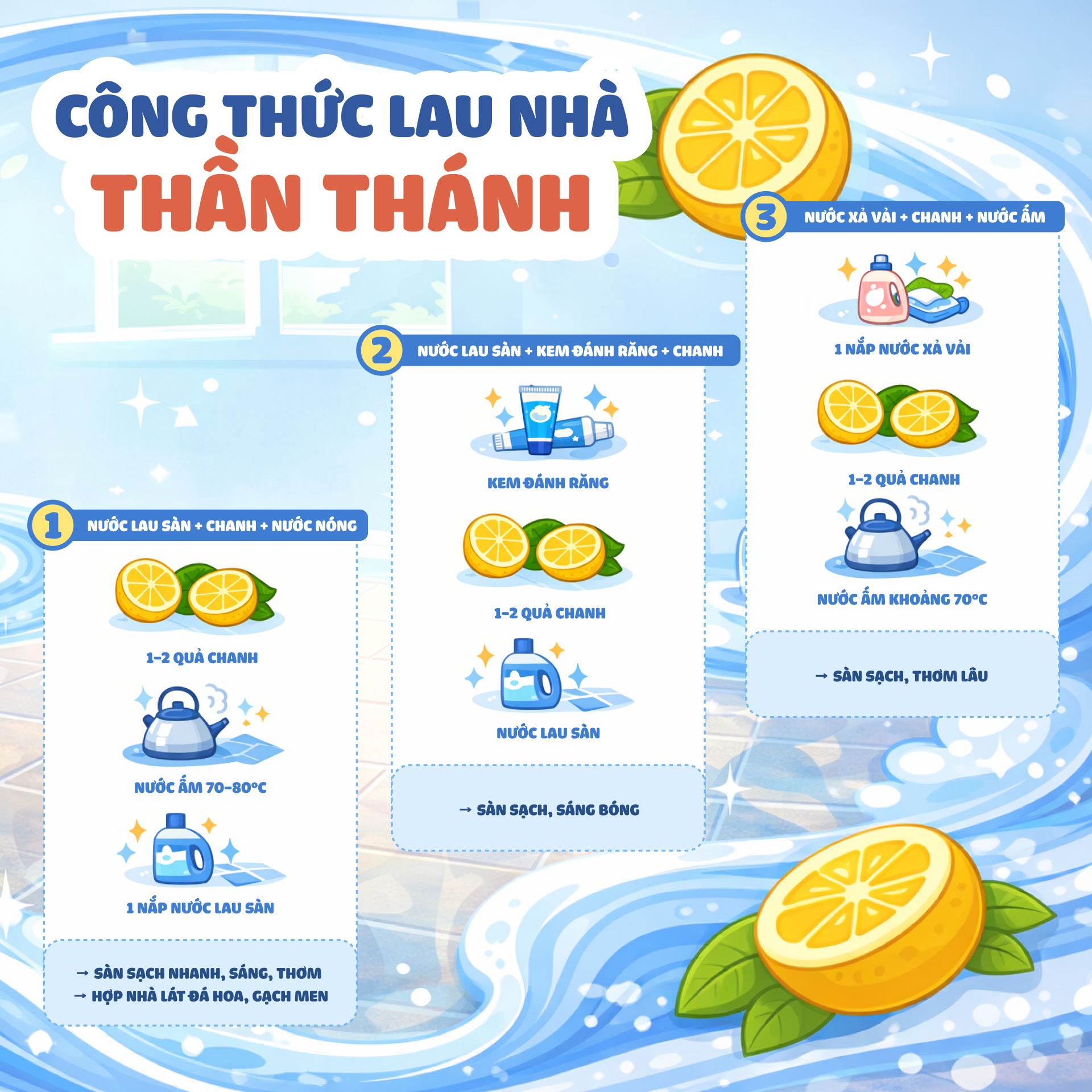 Full 10 c&ocirc;ng thức dọn nh&agrave; đ&oacute;n Tết &ldquo;nh&agrave;n t&ecirc;nh&rdquo;: Kh&ocirc;ng cần h&oacute;a chất vẫn sạch bong, thơm m&aacute;t- Ảnh 2.