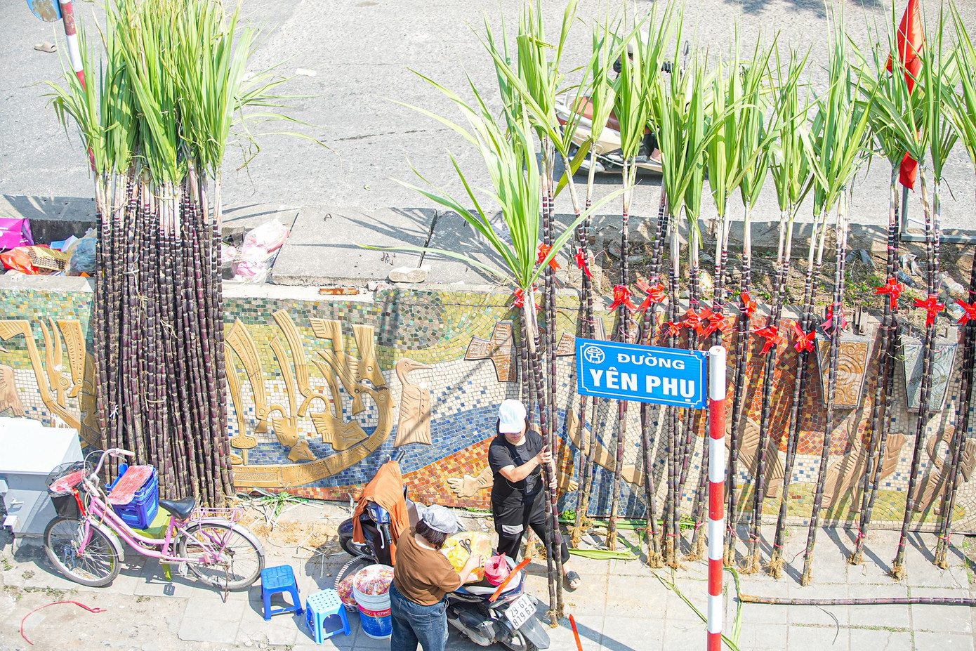 M&iacute;a lộc thắt nơ đỏ đổ bộ đường phố H&agrave; Nội chờ Giao thừa- Ảnh 1.